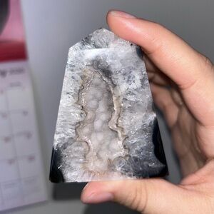 Polished Druzy Agate Tower with Rainbows